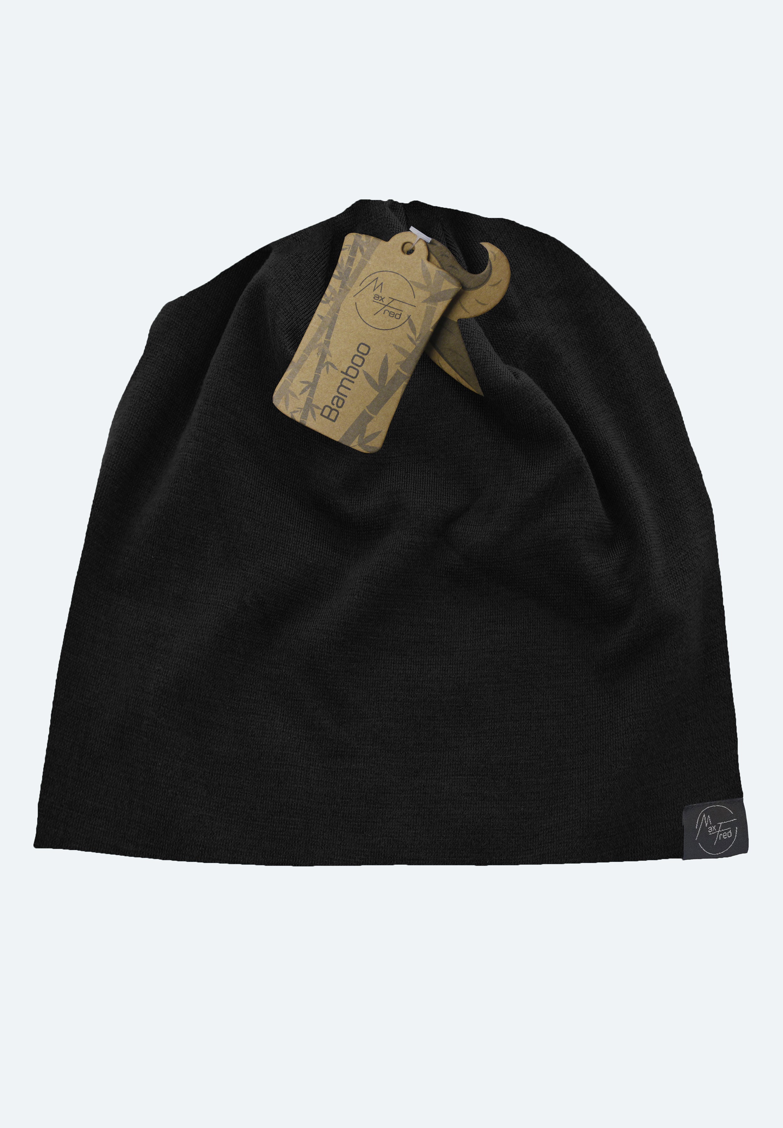 Bamboo Beanie - Schwarz long